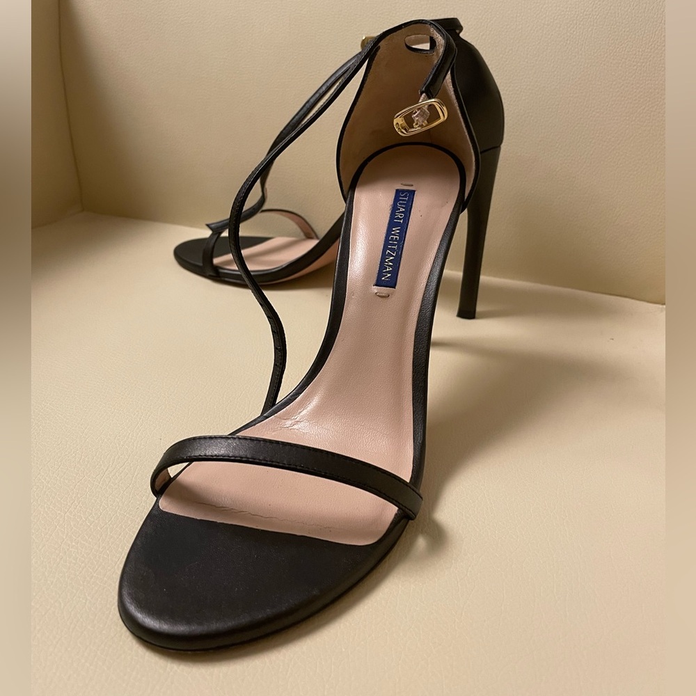 Stuart Weitzman Black Strappy Heels